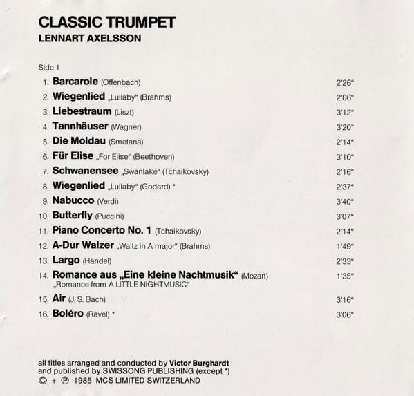 Lennart Axelsson - Classic Trumpet (CD) (Near Mint (NM or M-)) - Image 5