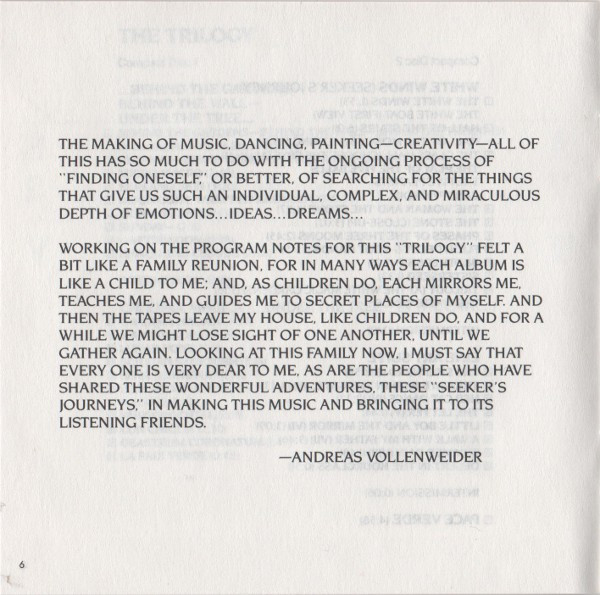 Andreas Vollenweider - The Trilogy (2xCD, Comp) (Near Mint (NM or M-)) - Image 5