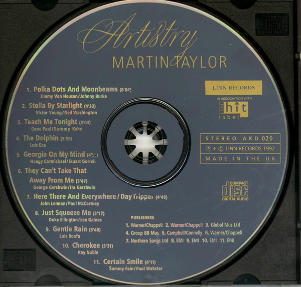 Martin Taylor - Artistry (CD, Album) (Near Mint (NM or M-)) - Image 4