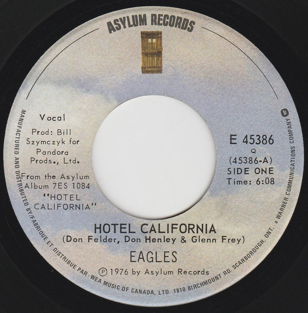 Eagles - Hotel California (7", Single, Qua) (Very Good Plus (VG+))