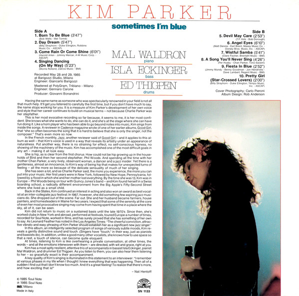 Kim Parker - Sometimes I'm Blue (LP, Album) (Near Mint (NM or M-)) - Image 2