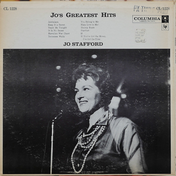 Jo Stafford - Jo's Greatest Hits (LP, Comp) (Very Good Plus (VG+)) - Image 2