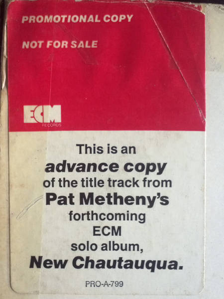 Pat Metheny - New Chautauqua (12", Advance, Promo) (Very Good Plus (VG+)) - Image 2