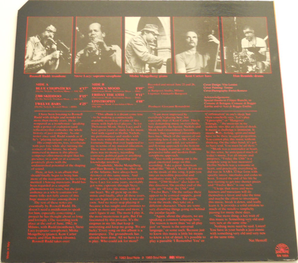 Roswell Rudd - Steve Lacy - Misha Mengelberg - Kent Carter - Han Bennink - Regeneration (LP, Album) (Near Mint (NM or M-)) - Image 2