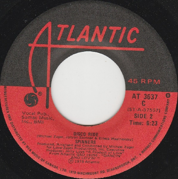 Spinners - Working My Way Back To You / Disco Ride (7", Single) (Very Good Plus (VG+)) - Image 2