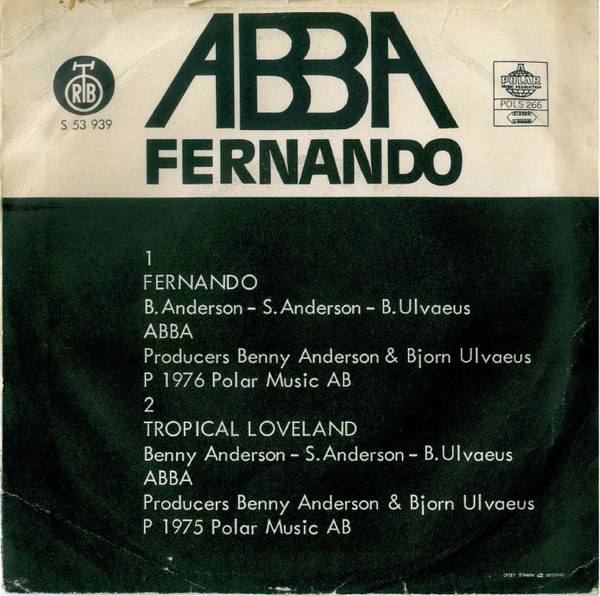 ABBA - Fernando (7", Single, Blu) (Very Good Plus (VG+)) - Image 2