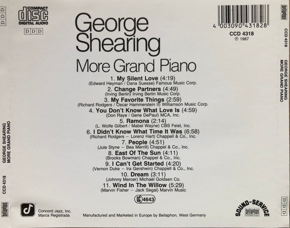 George Shearing - More Grand Piano (CD, Album) (Near Mint (NM or M-)) - Image 2