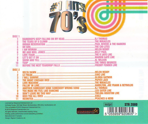 Various - #1 Hits! 70's (2xCD, Comp) (Mint (M)) - Image 2