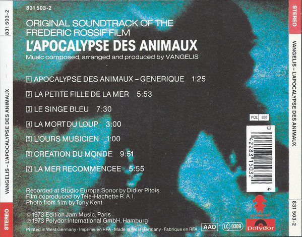 Vangelis - L'Apocalypse Des Animaux (CD, Album, RE, Spe) (Near Mint (NM or M-)) - Image 2