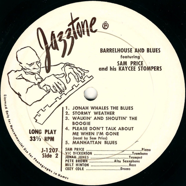 Sam Price And His Kaycee Stompers - Barrelhouse And Blues (LP, Album) (Very Good (VG)) - Image 4