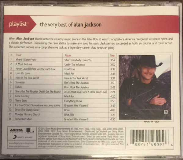 Alan Jackson (2) - Playlist: The Very Best Of Alan Jackson (CD, Comp) (Mint (M)) - Image 4