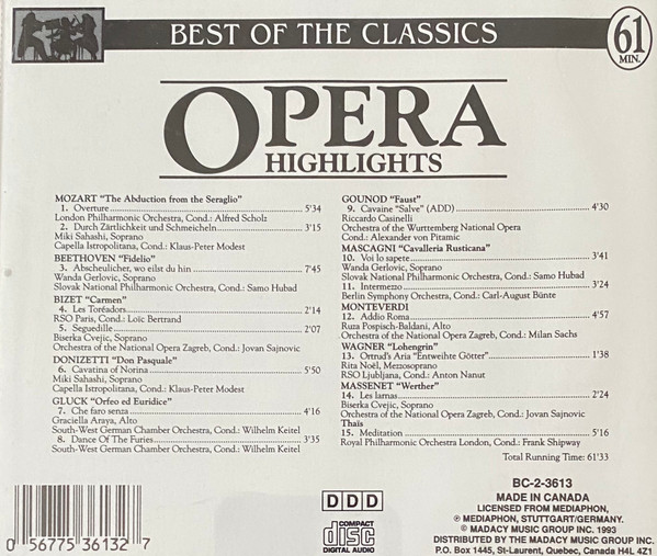 Various - Opera Highlights (CD, Comp) (Mint (M)) - Image 3
