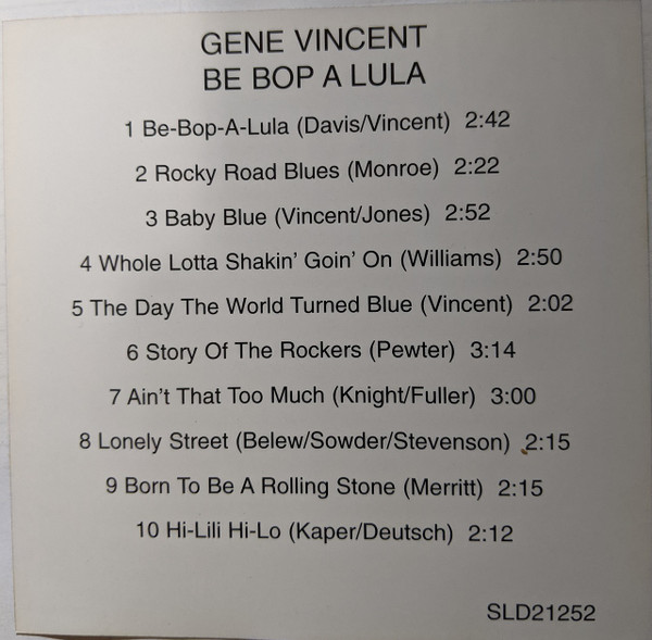Gene Vincent - Be Bop A Lula (CD, Comp) (Mint (M)) - Image 4