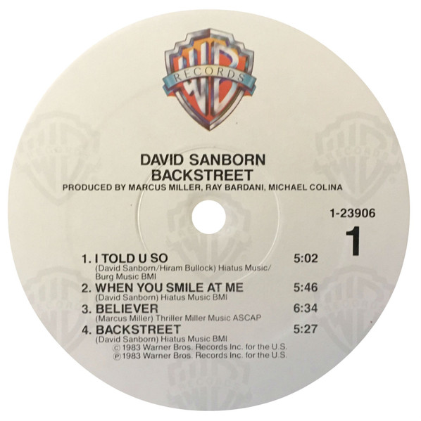 David Sanborn - Backstreet (LP, Album, All) (Very Good Plus (VG+)) - Image 3