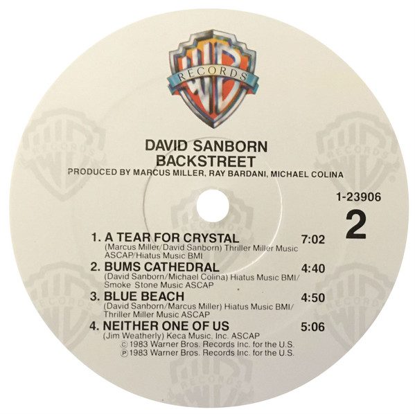 David Sanborn - Backstreet (LP, Album, All) (Very Good Plus (VG+)) - Image 4