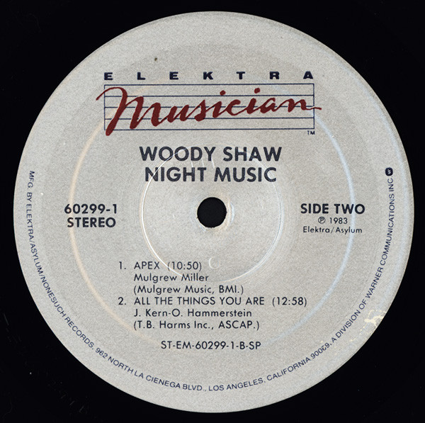 Woody Shaw - Night Music (LP, Album, SP ) (Very Good Plus (VG+)) - Image 4