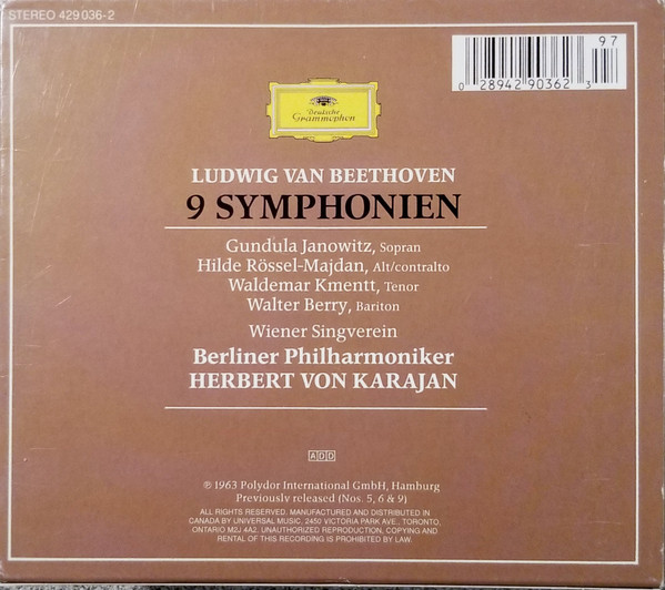 Ludwig van Beethoven - Herbert von Karajan, Berliner Philharmoniker - 9 Symphonien (Box, RE, Car + 5xCD, Comp, RM) (Near Mint (NM or M-)) - Image 2