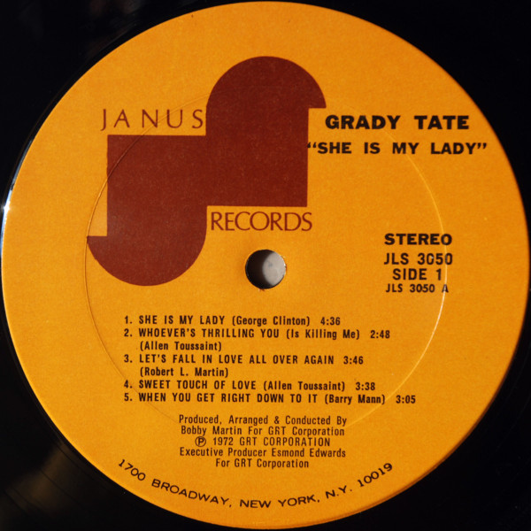Grady Tate - She Is My Lady (LP, Album, Pit) (Very Good Plus (VG+)) - Image 3
