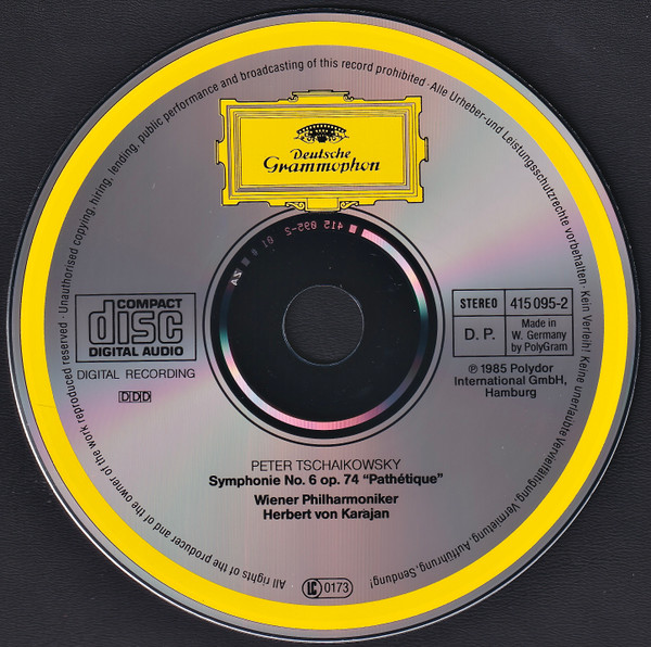 Tschaikowsky* / Wiener Philharmoniker / Herbert von Karajan - Symphonie No.6 »Pathetique« (CD, Album) (Near Mint (NM or M-)) - Image 3