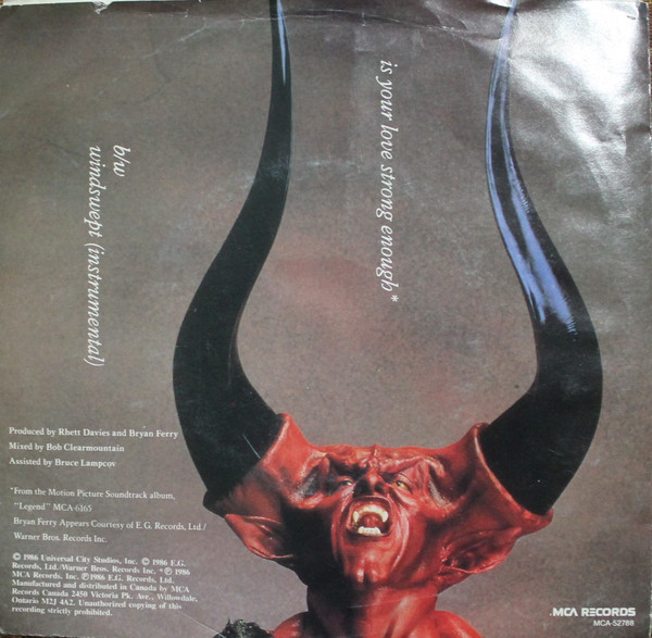 Bryan Ferry - Is Your Love Strong Enough (7") (Very Good Plus (VG+)) - Image 2