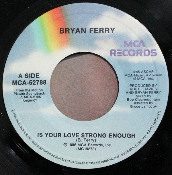 Bryan Ferry - Is Your Love Strong Enough (7") (Very Good Plus (VG+)) - Image 3