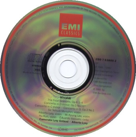 Vivaldi*, Yehudi Menuhin, Camerata Lysy*, Alberto Lysy - Le Quattro Stagioni (CD, Comp) (Near Mint (NM or M-)) - Image 4