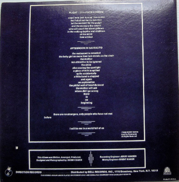 Bobby Darin - Bobby Darin Born Walden Robert Cassotto (LP, Album) (Very Good Plus (VG+)) - Image 2