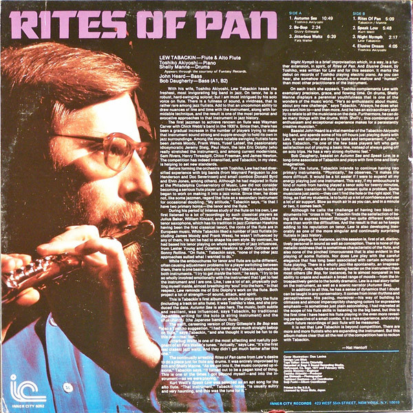 Lew Tabackin - Rites Of Pan (LP, Album) (Very Good Plus (VG+)) - Image 2