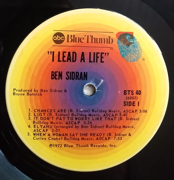 Ben Sidran - I Lead A Life (LP, Album) (Very Good Plus (VG+)) - Image 5