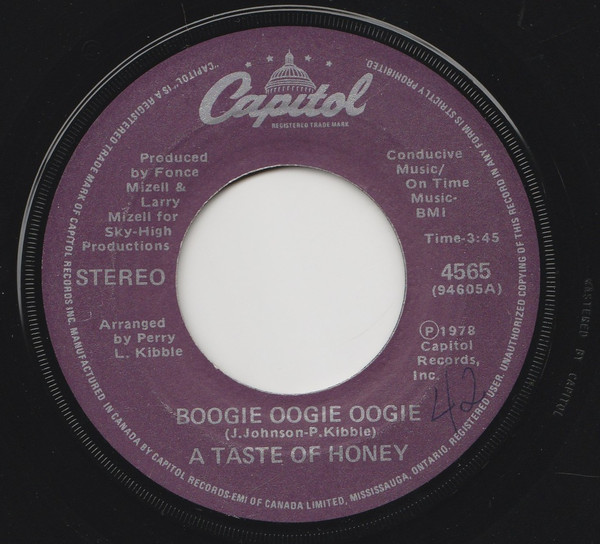 A Taste Of Honey - Boogie Oogie Oogie (7", Single) (Very Good (VG))