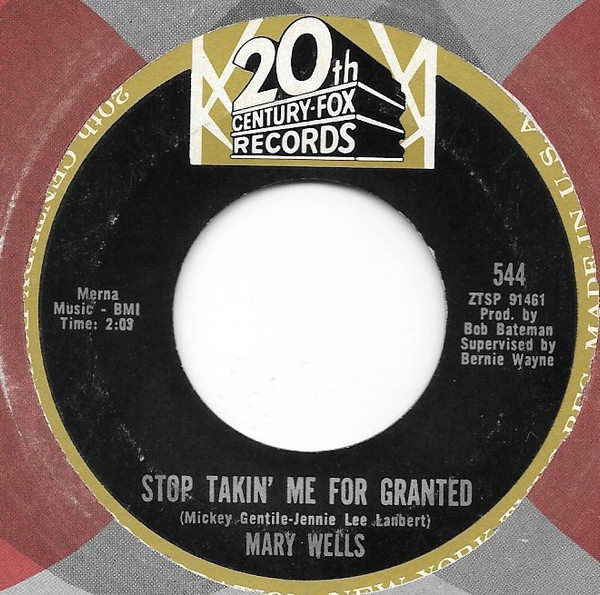 Mary Wells - Ain't It The Truth / Stop Takin' Me For Granted (7", Mono, Styrene, Ter) (Very Good Plus (VG+)) - Image 2