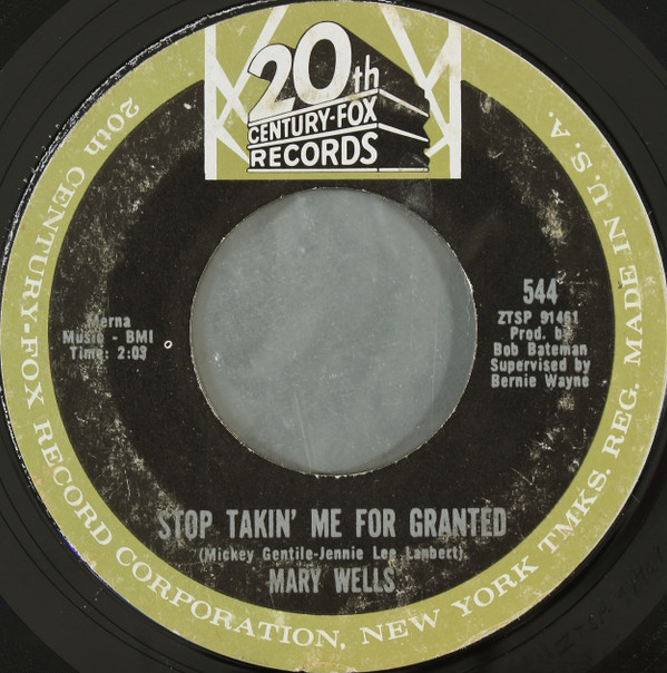 Mary Wells - Ain't It The Truth / Stop Takin' Me For Granted (7", Mono, Styrene, Ter) (Very Good Plus (VG+)) - Image 4