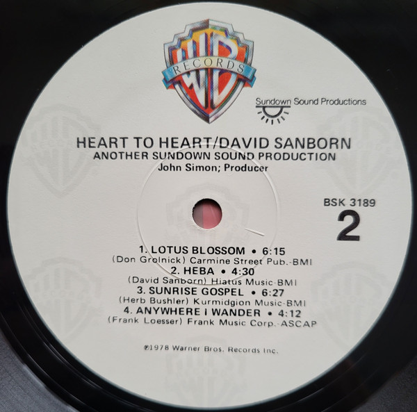 David Sanborn - Heart To Heart (LP, Album) (Near Mint (NM or M-)) - Image 5