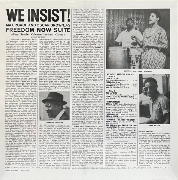 Max Roach - We Insist! Max Roach's Freedom Now Suite (LP, Album, RSD, RE, RM, Cle) (Near Mint (NM or M-)) - Image 2