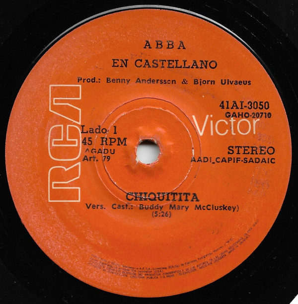 ABBA - Chiquitita (En Castellano) (7", Single, Ora) (Very Good (VG))
