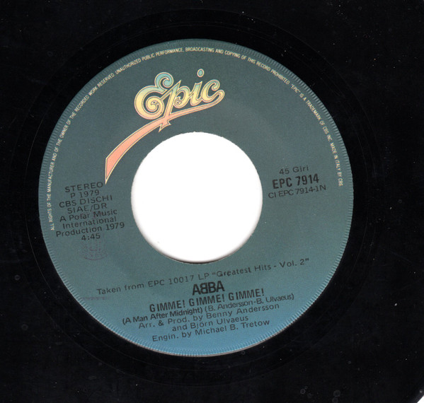 ABBA - Gimme! Gimme! Gimme! (A Man After Midnight) (7", Single) (Very Good Plus (VG+)) - Image 3