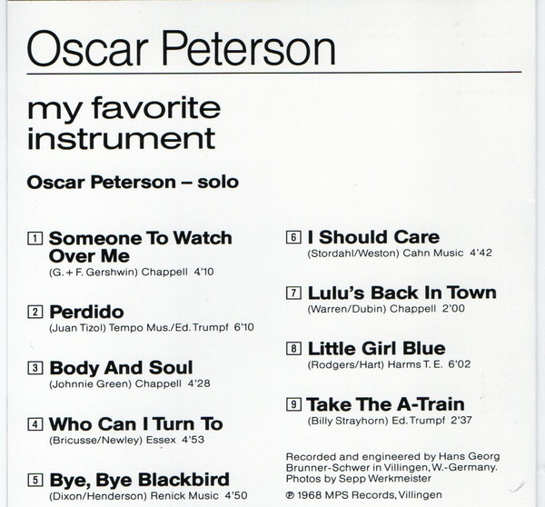 Oscar Peterson - My Favorite Instrument (CD, Album, RE) (Near Mint (NM or M-)) - Image 4