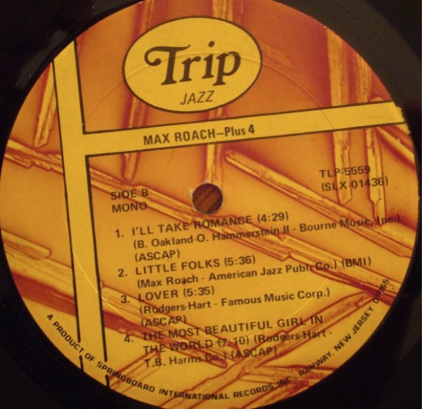Max Roach - Plus Four 1956 - Jazz In 3/4 Time (LP, Album, Mono, RE) (Near Mint (NM or M-)) - Image 4