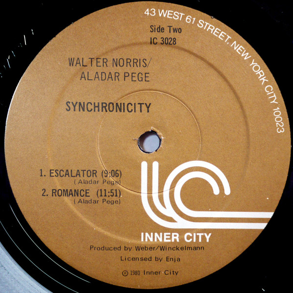 Walter Norris, Aladar Pege* - Synchronicity (LP, Album) (Very Good (VG)) - Image 3