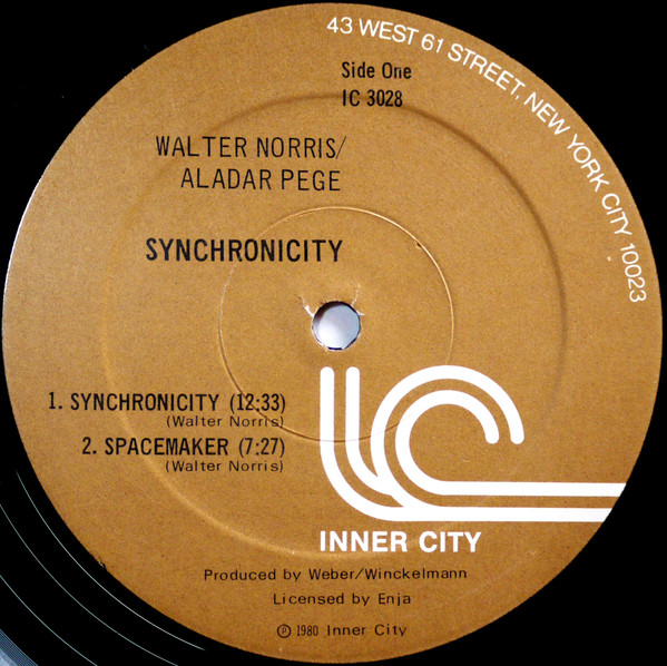 Walter Norris, Aladar Pege* - Synchronicity (LP, Album) (Very Good (VG)) - Image 4