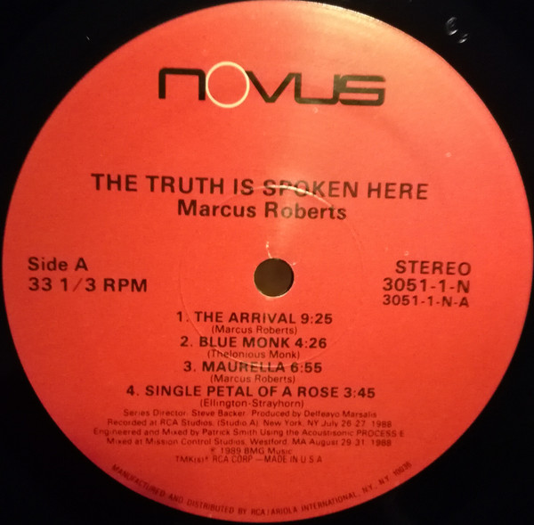 Marcus Roberts - The Truth Is Spoken Here (LP, Album) (Near Mint (NM or M-)) - Image 2