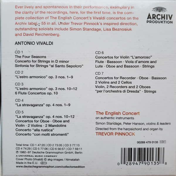 Vivaldi*, The English Concert, Trevor Pinnock - Stravaganza: 55 Concertos (7xCD, Comp + Box, Hin) (Near Mint (NM or M-)) - Image 2