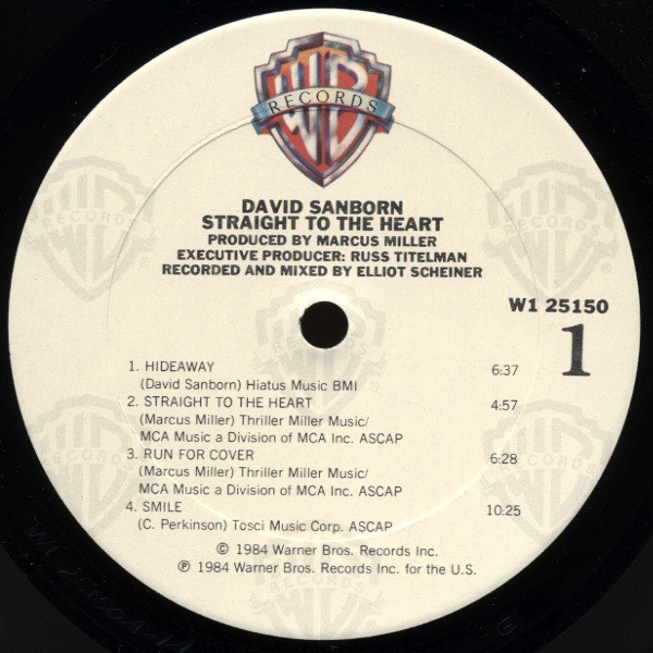 David Sanborn - Straight To The Heart (LP, Album, Club, Car) (Near Mint (NM or M-)) - Image 3