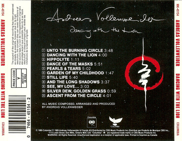 Andreas Vollenweider - Dancing With The Lion (CD, Album) (Near Mint (NM or M-)) - Image 2