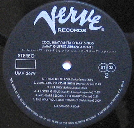 Anita O'Day Sings Arrangements By Jimmy Giuffre - Cool Heat (LP, Album, RE) (Near Mint (NM or M-)) - Image 4