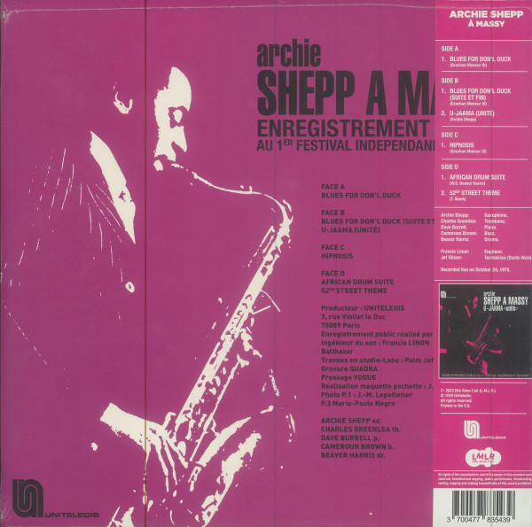 Archie Shepp - À Massy - U-Jaama "Unité" (LP, Whi + LP, Fus + Album, RSD, Ltd, RE) (Mint (M)) - Image 2