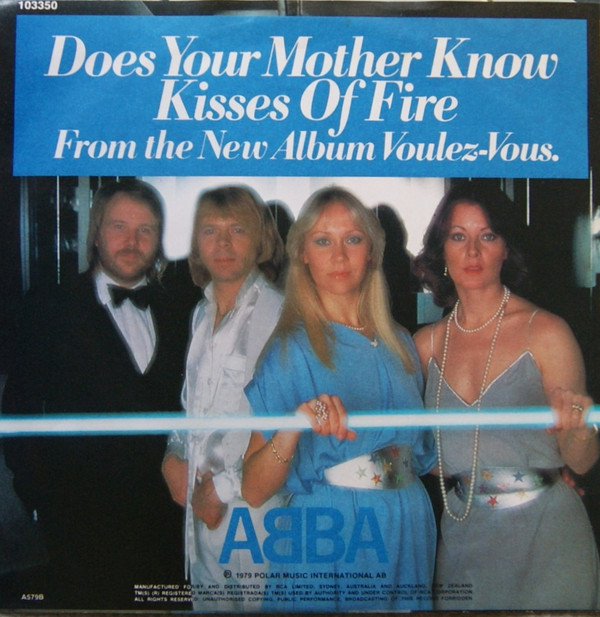 ABBA - Does Your Mother Know / Kisses Of Fire (7", Single) (Very Good Plus (VG+)) - Image 2