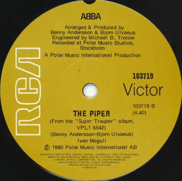 ABBA - On And On And On / The Piper (7", Single) (Very Good Plus (VG+)) - Image 4