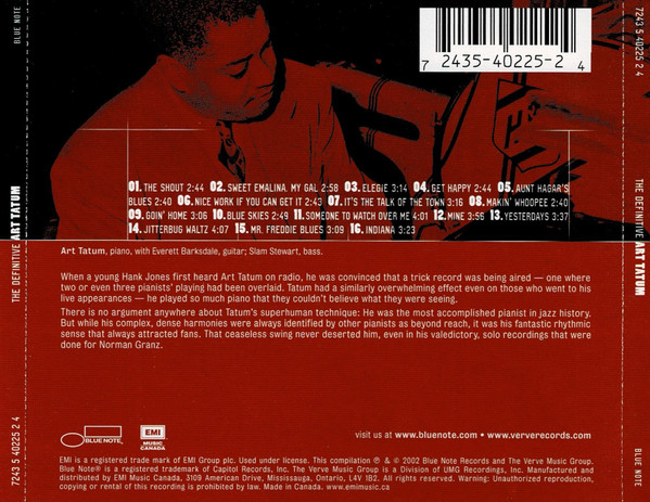 Art Tatum - The Definitive Art Tatum (CD, Comp) (Near Mint (NM or M-)) - Image 3