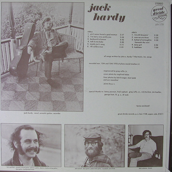 Jack Hardy - Jack Hardy (LP, Album) (Very Good Plus (VG+)) - Image 2